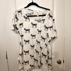 LulaRoe Dog print Perfect T Tshirt